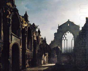 Ruins of Holyrood Chapel by Louis Daguerre, louis daguerre